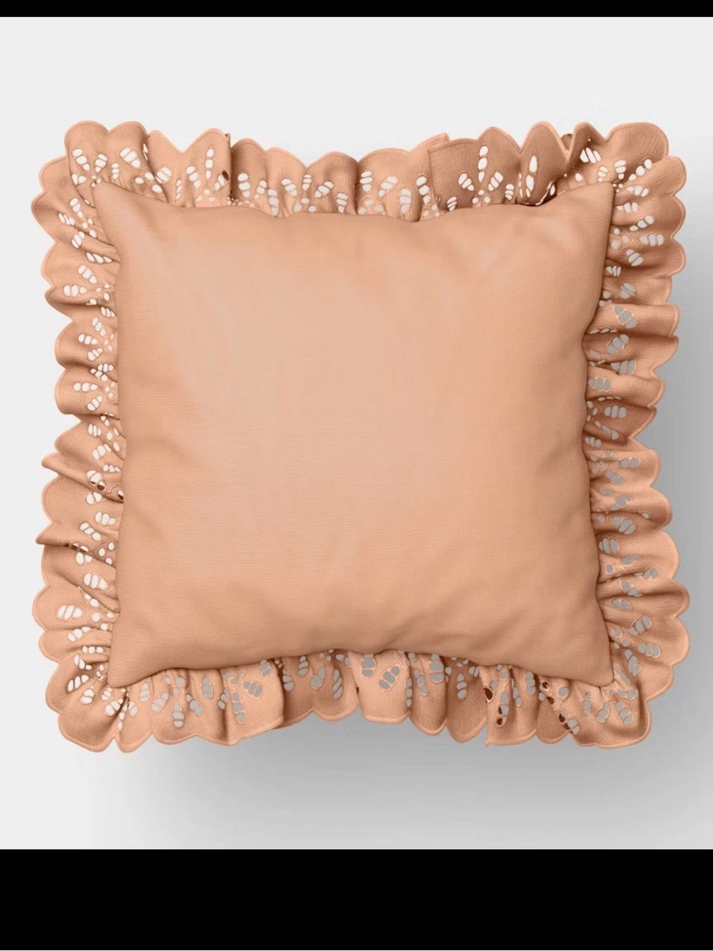 26"x26" Eyelet Ruffle Outdoor
Patio Throw Pillow Coral - Threshold™